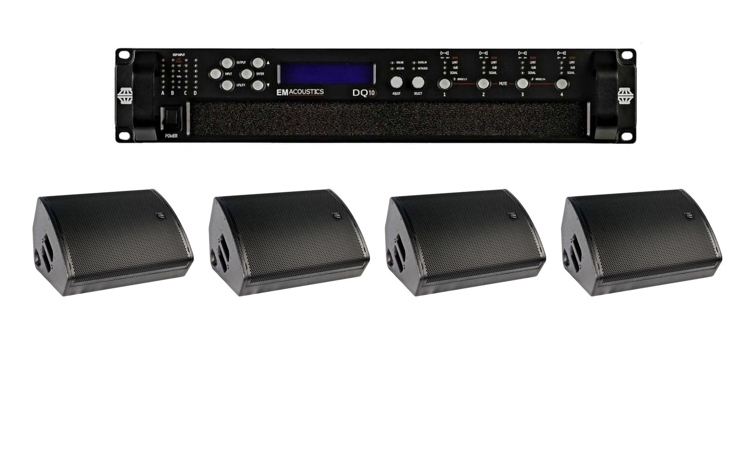 EM Acoustics low profile 4-way monitor package with DQ10 amplifier