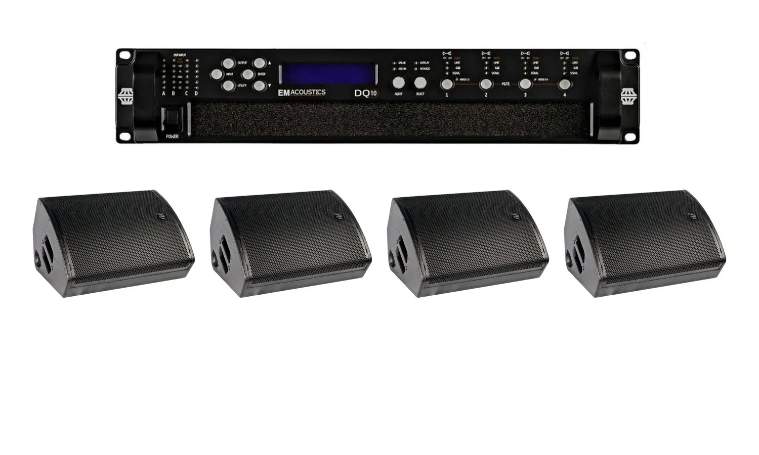 EM Acoustics low profile 4-way monitor package with DQ10 amplifier